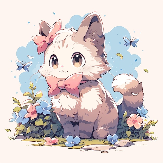 cute cat with spring