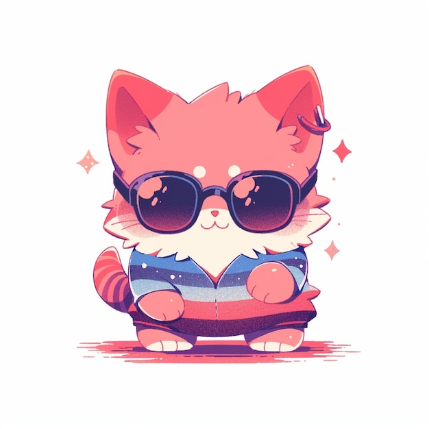 Photo cute cat with sunglasses