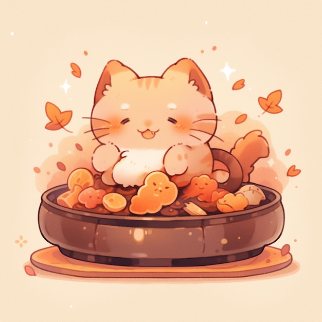 Cute cat with thanksgiving