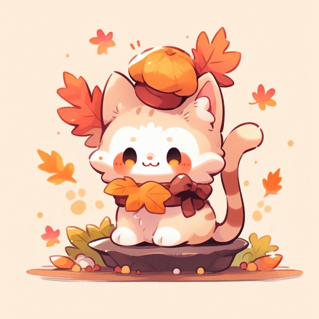 Premium AI Image | cute cat with thanksgiving