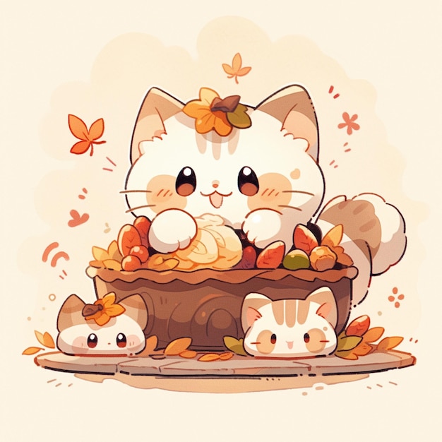 cute cat with thanksgiving