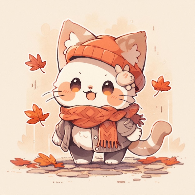 cute cat with thanksgiving