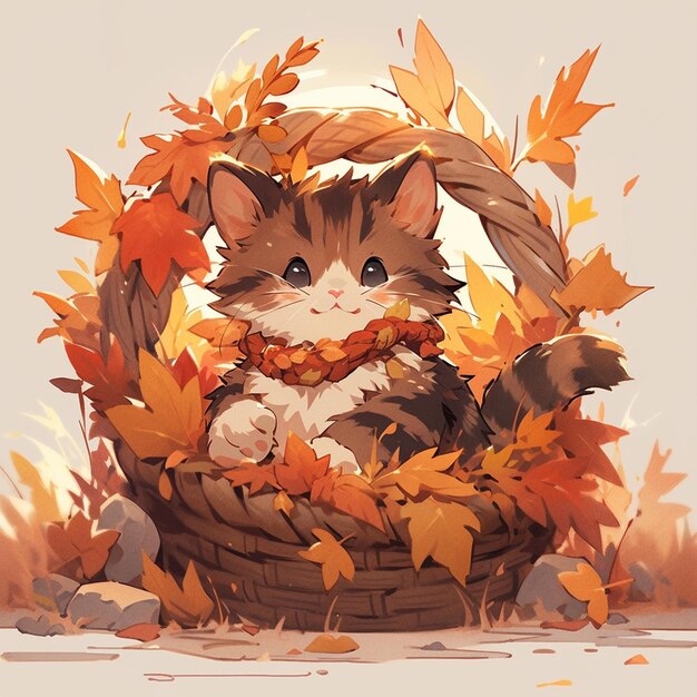 cute cat with thanksgiving