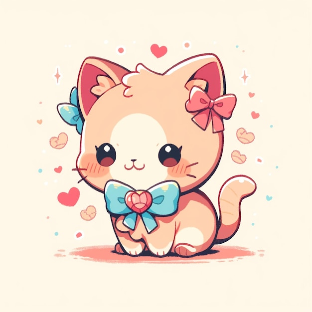 cute cat with valentine