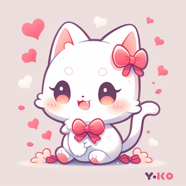 cute cat with valentine