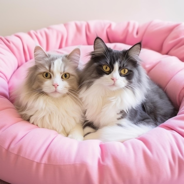Милые кошки в постели