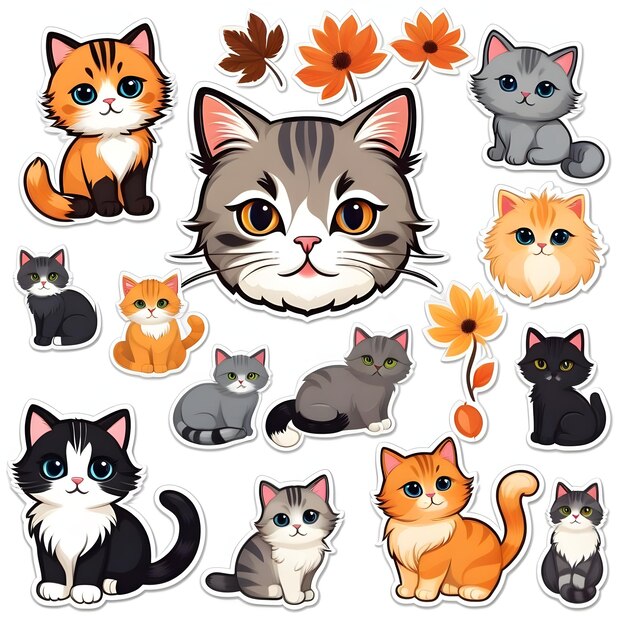 Photo cute cats ideal for stickers