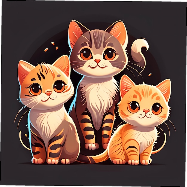 Premium AI Image | cute cats illustration