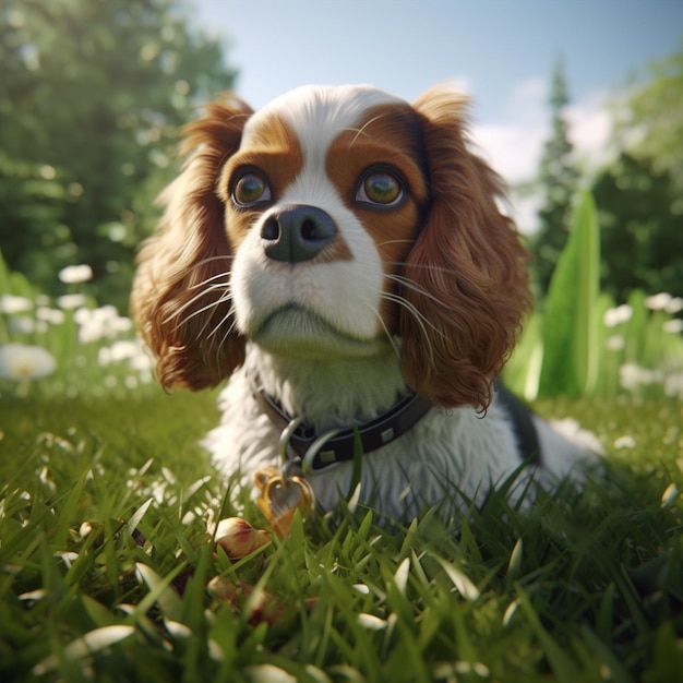 Cute cavalier king charles spaniel dog