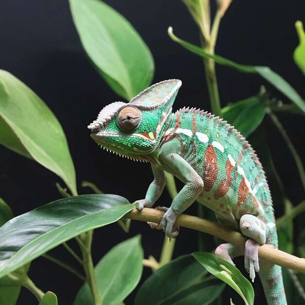 家に植えられた可愛いカメレオン