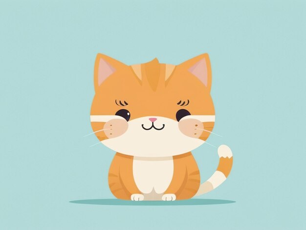 Photo cute character of catflat design