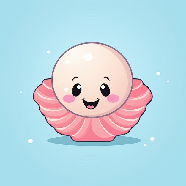 A cute and charming clamshell character in vector illustration