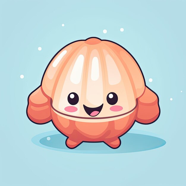 Photo a cute and charming clamshell character in vector illustration