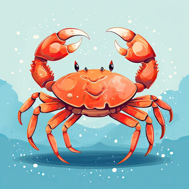 A cute and charming crab character in vector illustration
