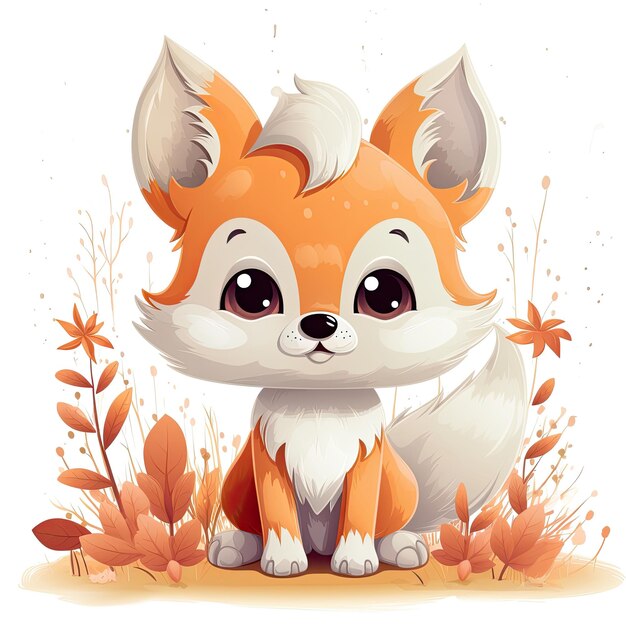 Photo a cute and charming fox character in vector illustration