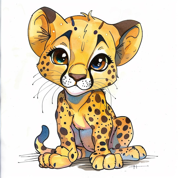 cute cheetah cartoon