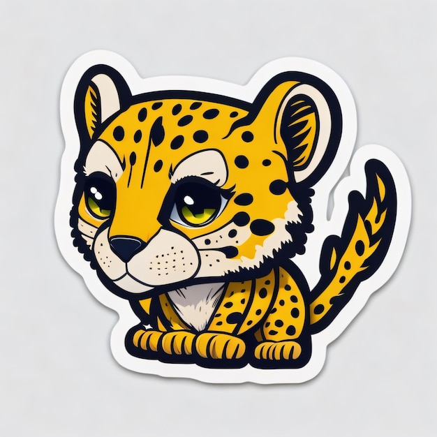 Photo cute cheetah sticker 1