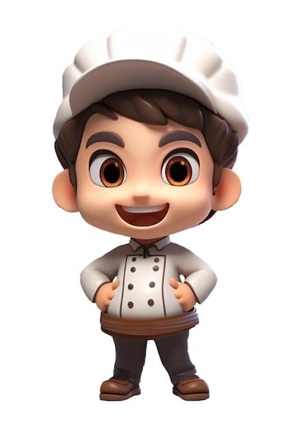 A Cute chef character in uniform Isolate on white background