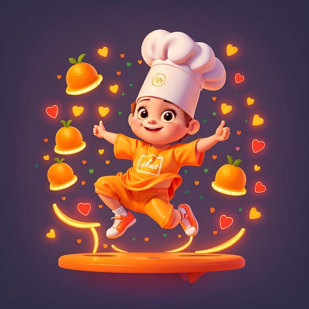 Photo cute chef illustration