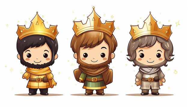 Photo cute chibi the 3 wise men