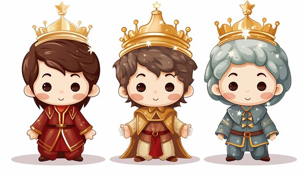 Photo cute chibi the 3 wise men