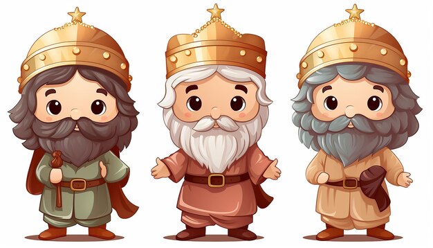 Photo cute chibi the 3 wise men