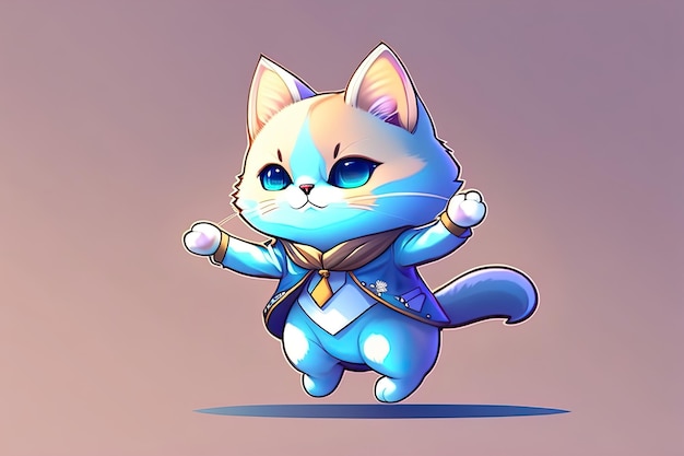 Cute Chibi Cartoon Cat Dance