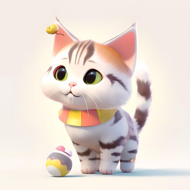 Cute chibi cat on isolated background generated by AI