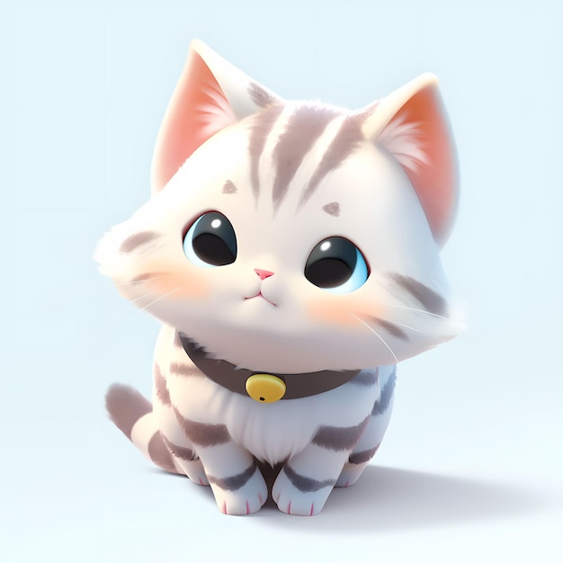 Cute chibi cat on isolated background generated by AI