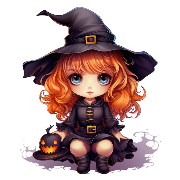 Cute Chibi Witch Halloween