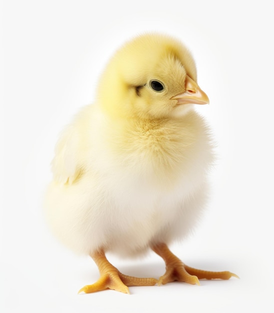 Cute Chick pure on white background generative AI