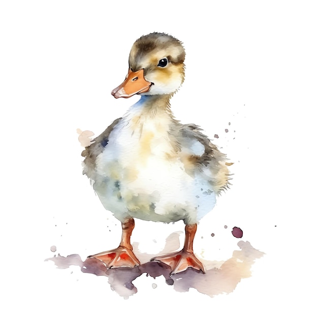 Cute chick watercolor illustration animals and farm clipart