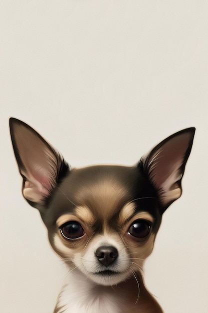 Cute chihuahua dog portrait illustration generative ai