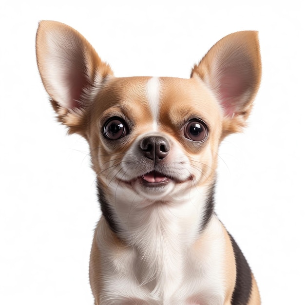 Cute chihuahua puppy on white background