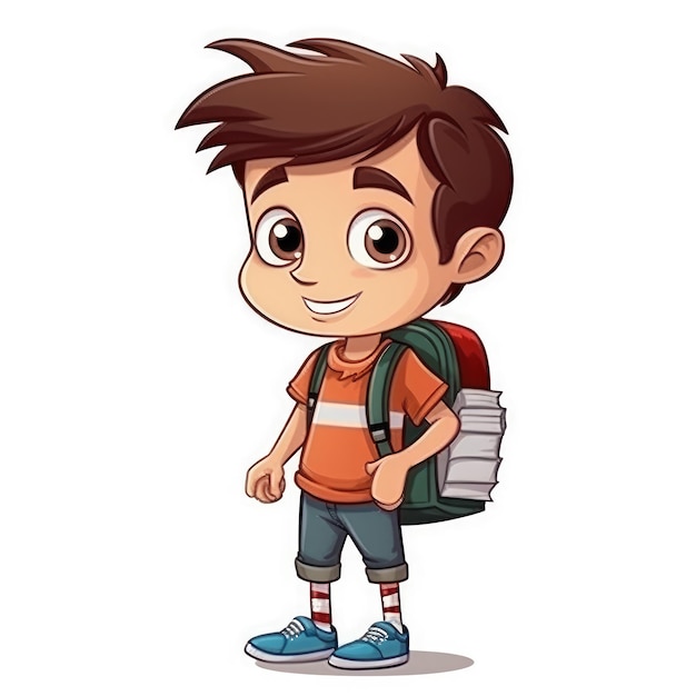 Cute child with backpack back to school generative ai