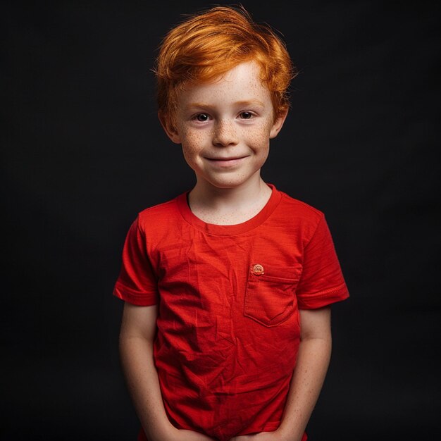 Foto bambino carino bambino adolescente che tiene le mani in tasca sorridente dolcemente isolato sullo sfondo