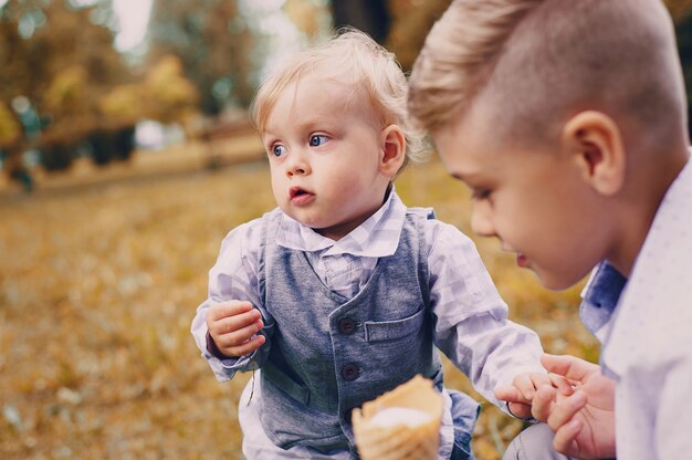 Cute children playing outdoors