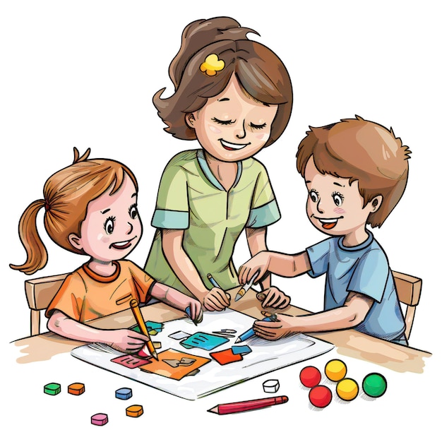 Cute Childrens Day vector Illustration with Kids