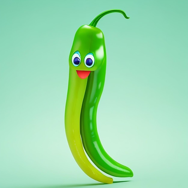 Cute chilies 3d cartoon character generated by AI