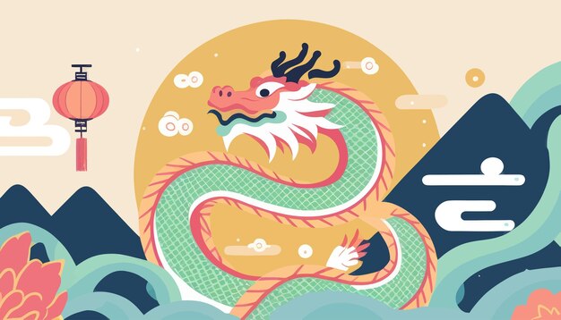 写真 水面に泳ぐかわいい中国のドラゴントーテム中国の占星座は漫画スタイルです