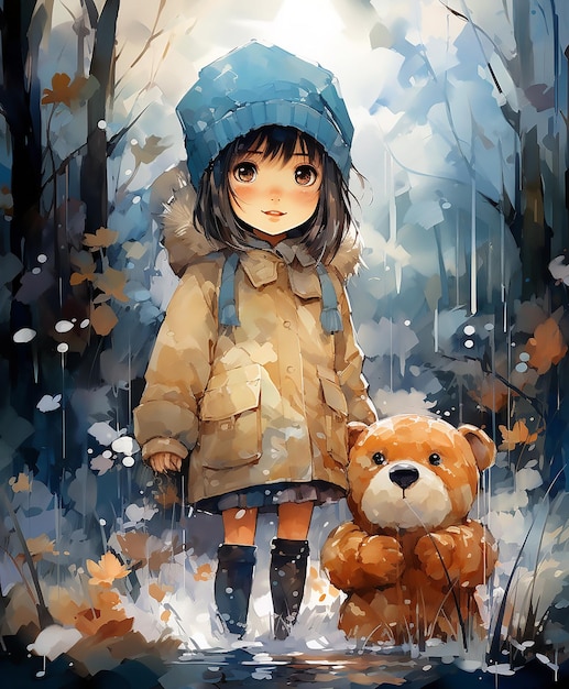 Cute Chinese kid illustration