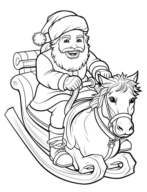 Photo cute christmas coloring page for kids