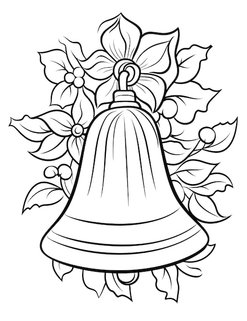 Photo cute christmas coloring page for kids