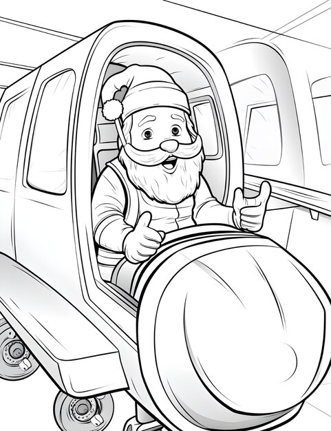 Photo cute christmas coloring page for kids