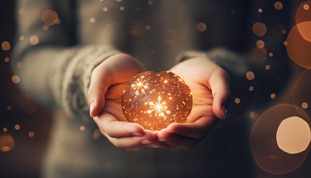 cute Christmas decorations and bokeh lights