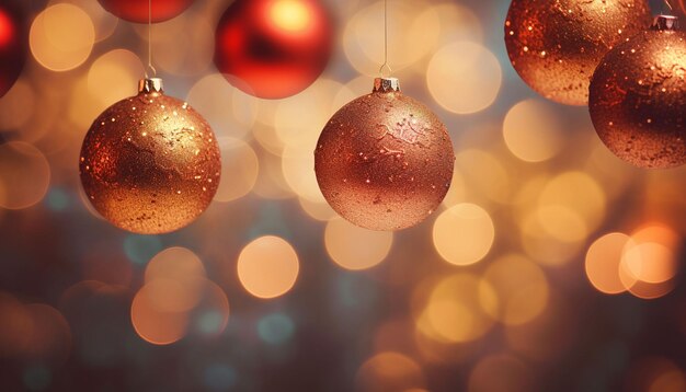 cute Christmas decorations and bokeh lights