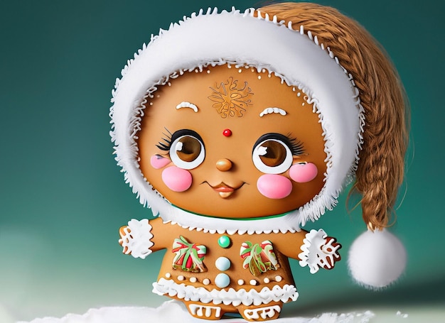Cute christmas gingerbread baby