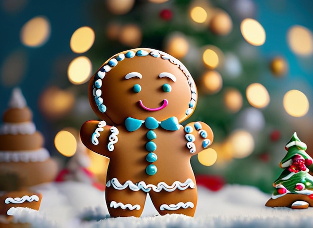 Cute christmas gingerbread baby