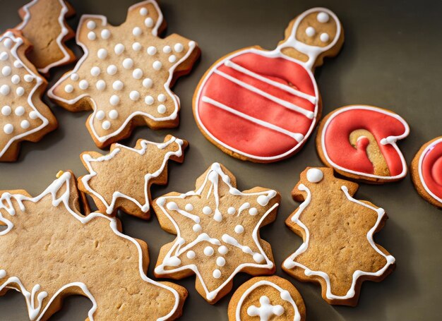 Dolci biscotti di pan di zenzero fatti in casa per il natale generati dall'ai