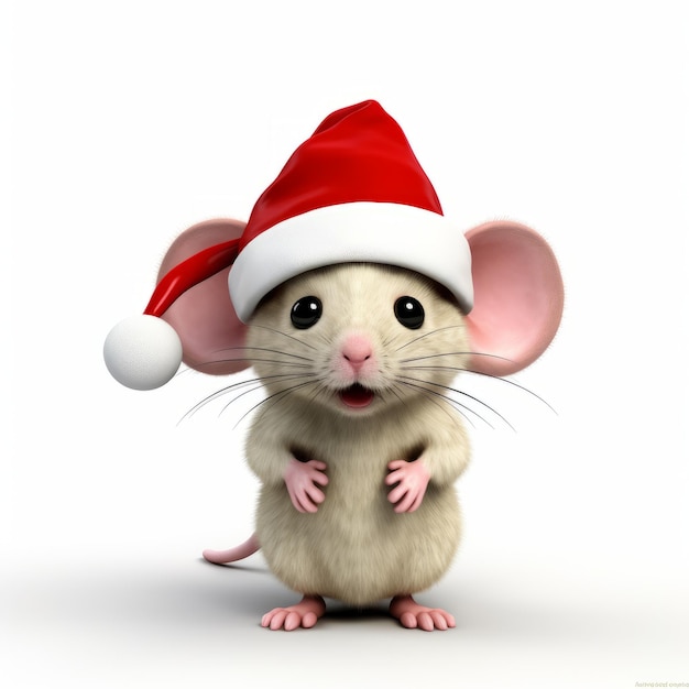 Симпатичные рождественские крысы Обои Изобретательный дизайн персонажей на белом фоне